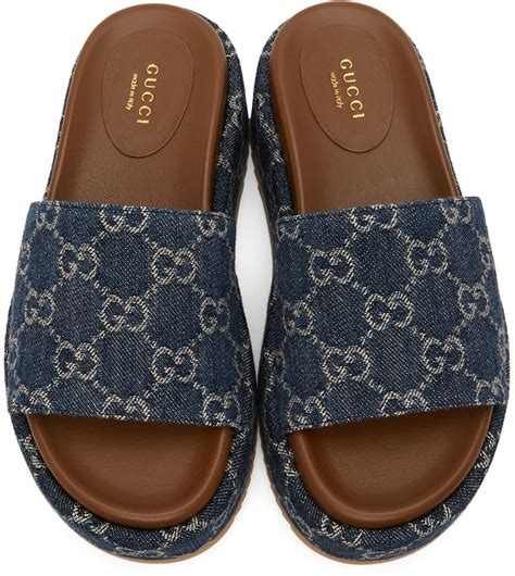 gucci sandals women blue|Gucci closed toe sandals.